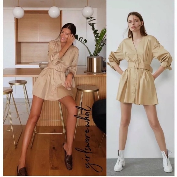 Zara Belted Mini Dress *Blogger favorite* - Picture 4 of 7